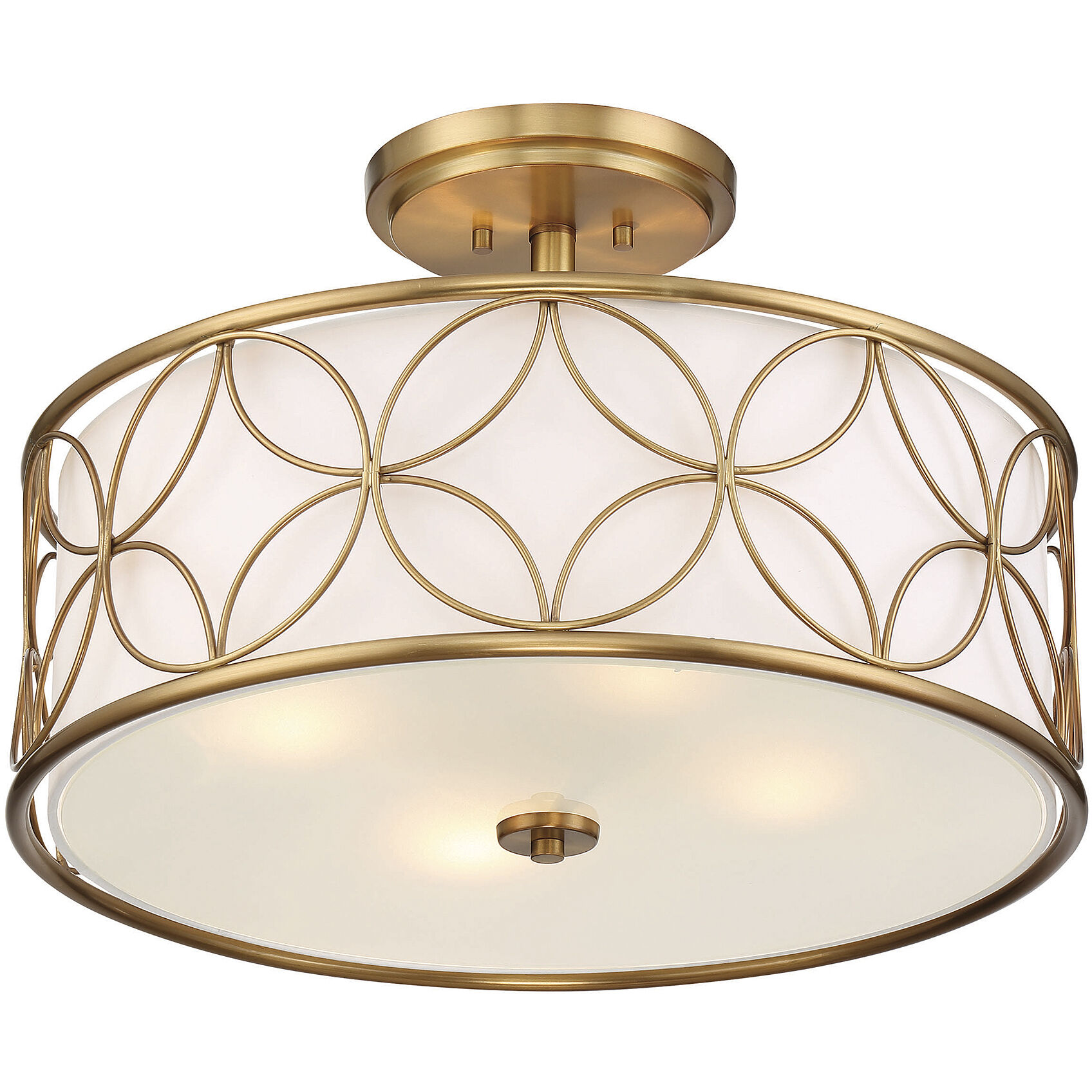 Reid 4 Light 20 inch Warm Brass Semi-Flush Ceiling Light, Essentials