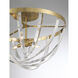 Jennings 4 Light 24 inch Warm Brass Semi-Flush Ceiling Light