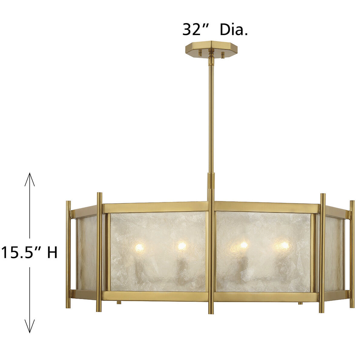 Jacobs 8 Light 32 inch Warm Brass Chandelier Ceiling Light