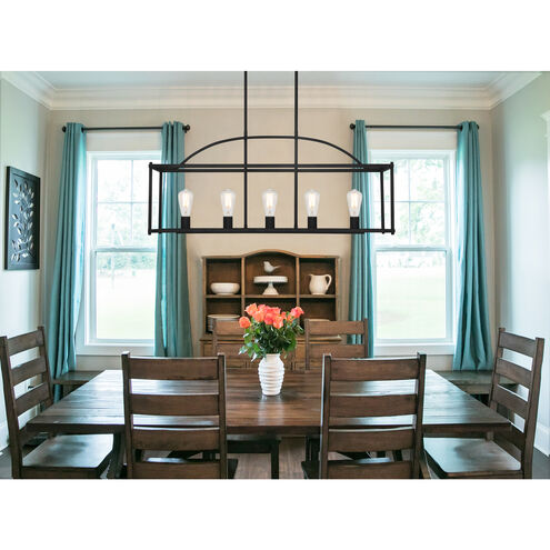 Palladian 5 Light 38 inch Matte Black Linear Chandelier Ceiling Light, Essentials