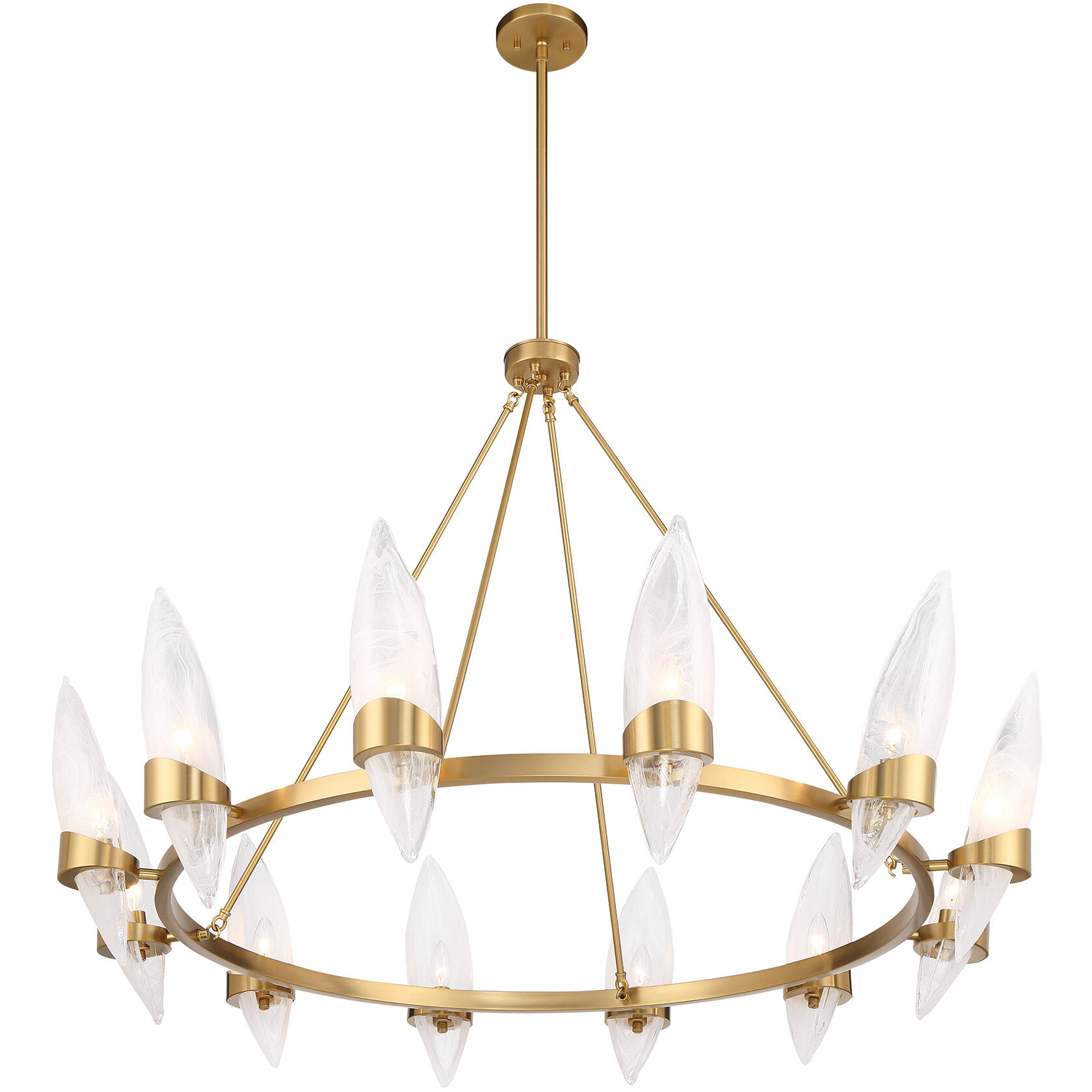 Nouvel 12 Light 45 inch Warm Brass Chandelier Ceiling Light