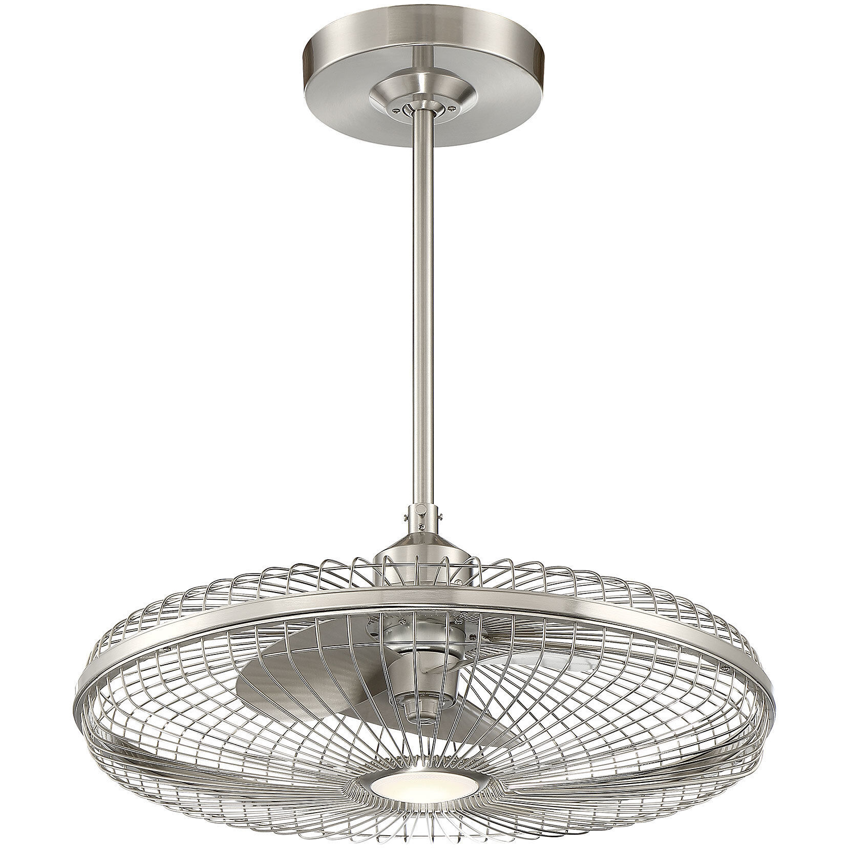 Wetherby 14 inch Satin Nickel with Silver Blades Fan D'Lier