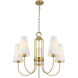 Wilkes 5 Light 30 inch Warm Brass Chandelier Ceiling Light