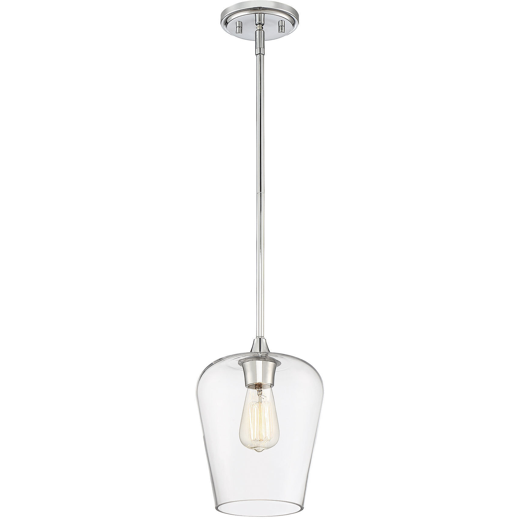 Octave 1 Light 8 inch Polished Chrome Pendant Ceiling Light, Essentials