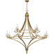 Director 12 Light 50 inch Warm Brass Chandelier Ceiling Light