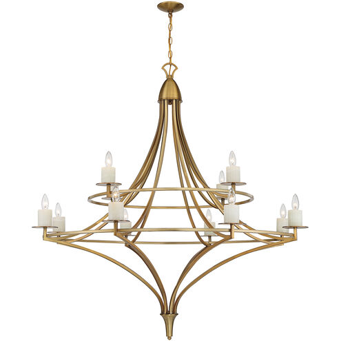 Director 12 Light 50 inch Warm Brass Chandelier Ceiling Light
