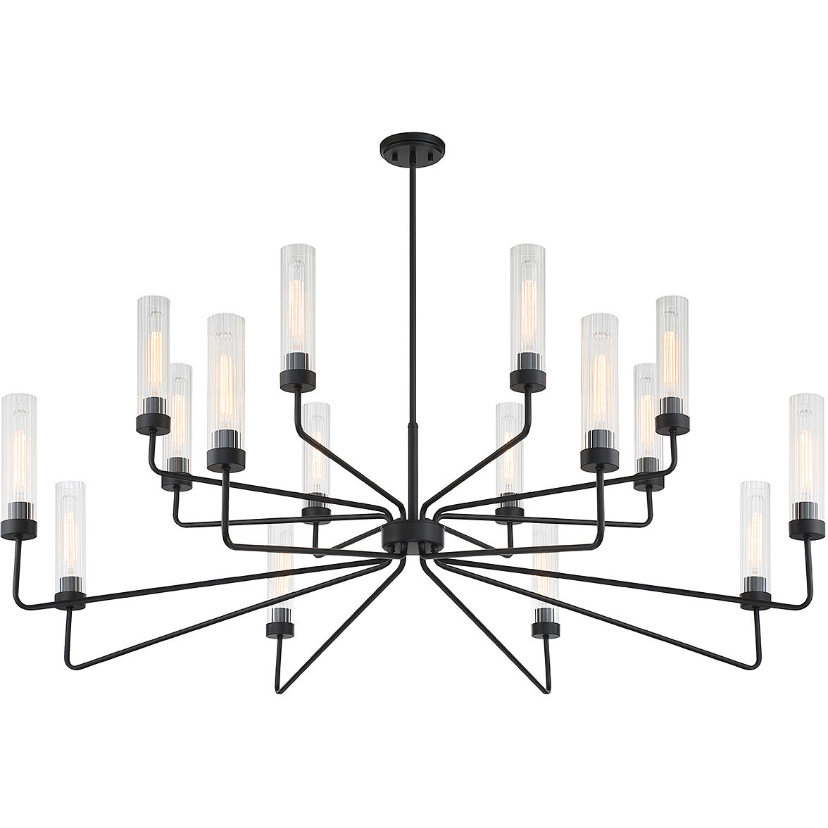 Baker 16 Light 61 inch Matte Black Chandelier Ceiling Light, Essentials