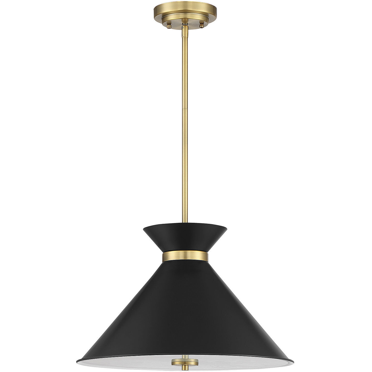 Lamar 3 Light 18 inch Black with Warm Brass Accents Pendant Ceiling Light