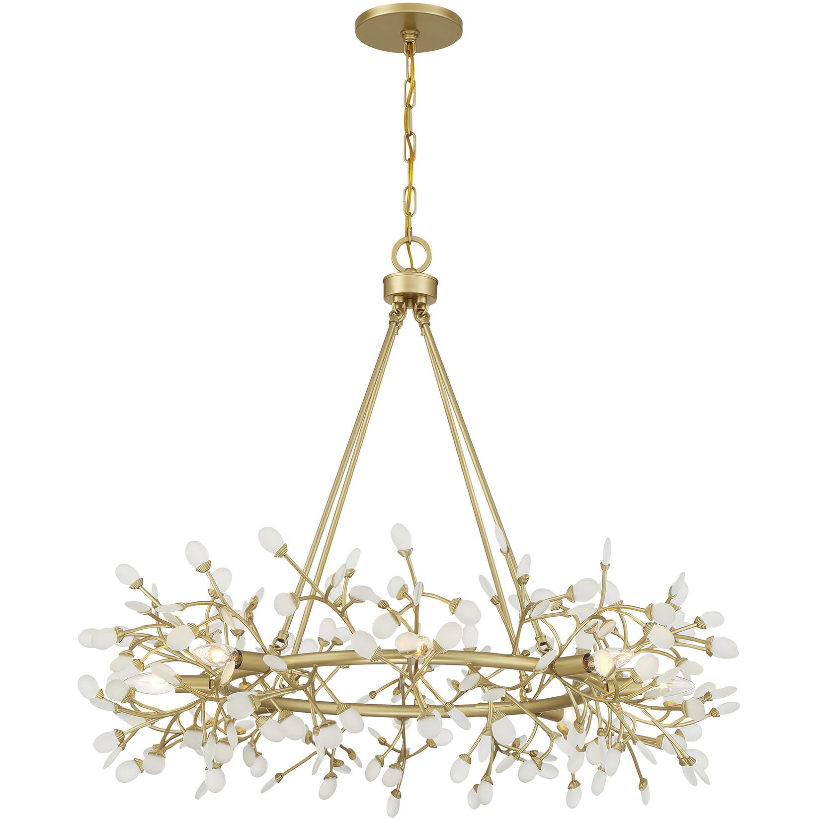 Once 8 Light 36 inch Spun Gold Chandelier Ceiling Light
