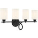 Woodbury 4 Light 28 inch Black Vanity Light Wall Light