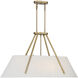 Newport 6 Light 42 inch Warm Brass Linear Chandelier Ceiling Light, Essentials