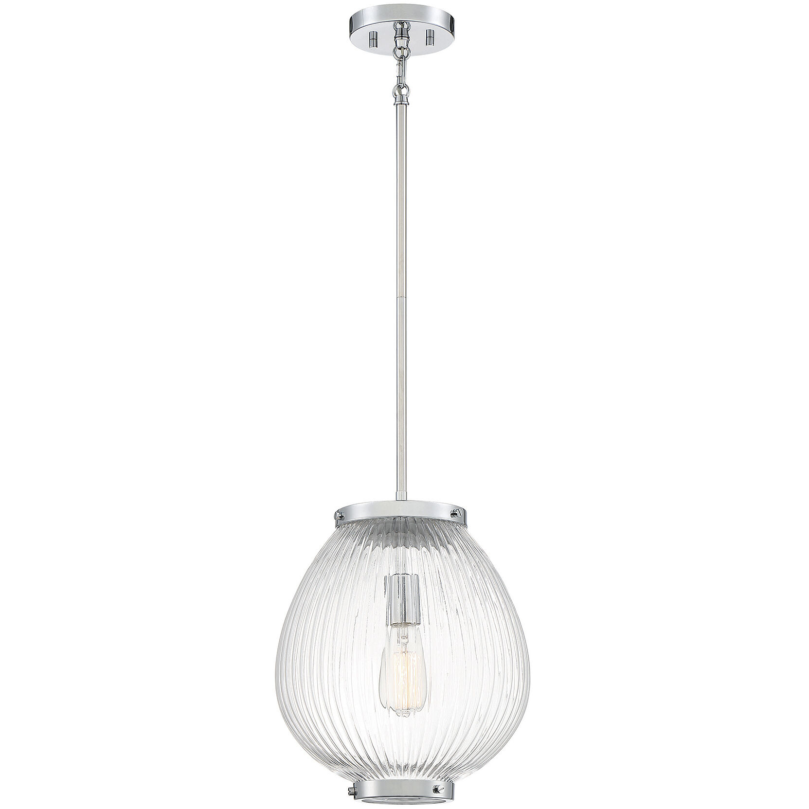 Welles 1 Light 12 inch Polished Chrome Pendant Ceiling Light, Essentials