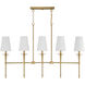 Trundle 5 Light 48 inch Warm Brass Linear Chandelier Ceiling Light, Lighting One