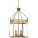 William 4 Light 16 inch Warm Brass Pendant Ceiling Light