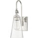 York 8.5 inch 60 watt Polished Nickel Adjustable Wall Sconce Wall Light, Essentials
