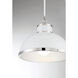 Corning 1 Light 16 inch White with Polished Nickel Accents Pendant Ceiling Light in White/Polished Nickel