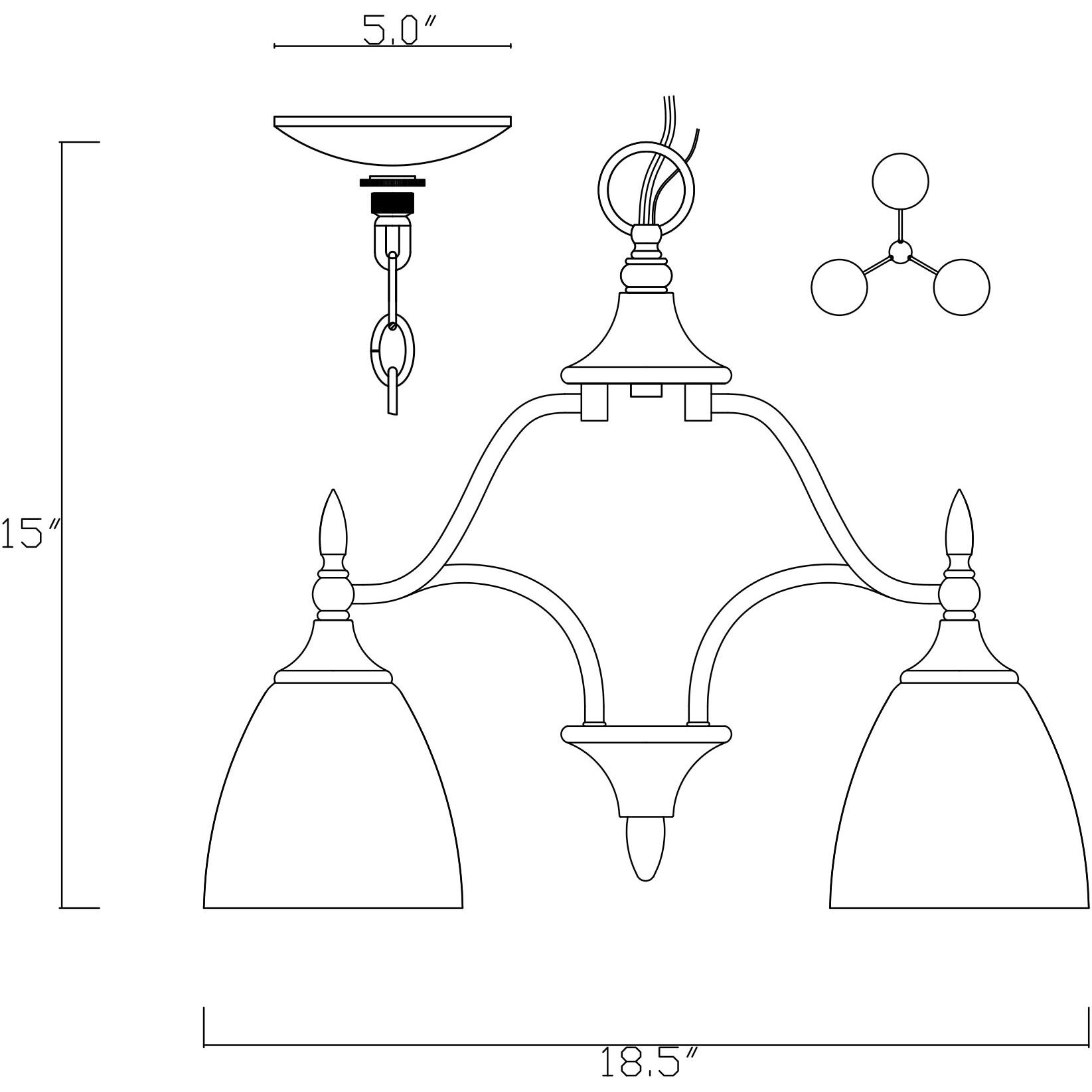 Herndon 3 Light 18.5 inch Satin Nickel Chandelier Ceiling Light, Essentials