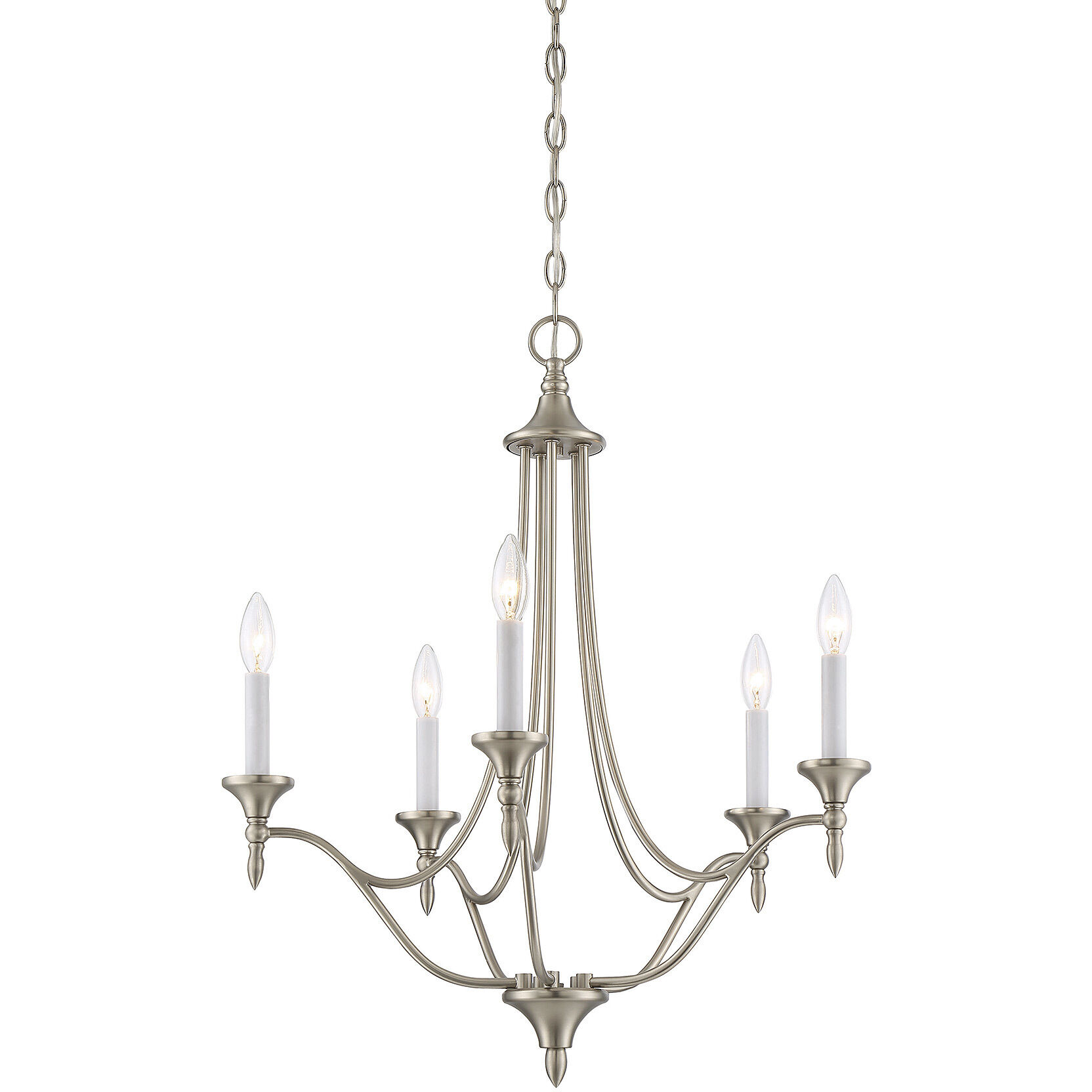 Herndon 5 Light 21 inch Satin Nickel Chandelier Ceiling Light, Essentials