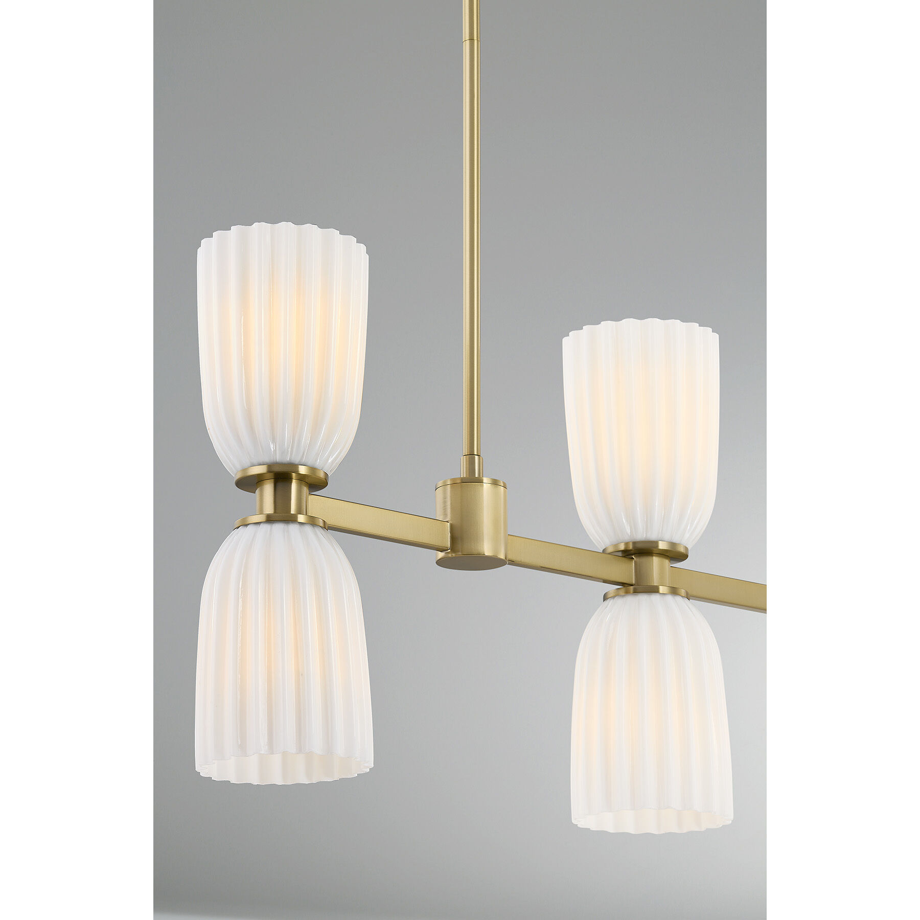 Baldwin 8 Light 44 inch Noble Brass Linear Chandelier Ceiling Light, Essentials