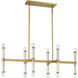 Kingsburg 12 Light 38 inch Warm Brass Linear Chandelier Ceiling Light