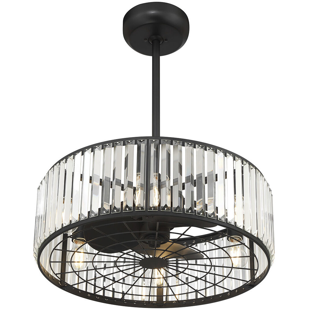 Janus 12 inch Matte Black with Black Blades Fan D'Lier