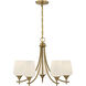 Octave 5 Light Warm Brass Chandelier Ceiling Light, Essentials