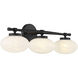 Barrow 3 Light 25 inch Matte Black Bathroom Vanity Light Wall Light