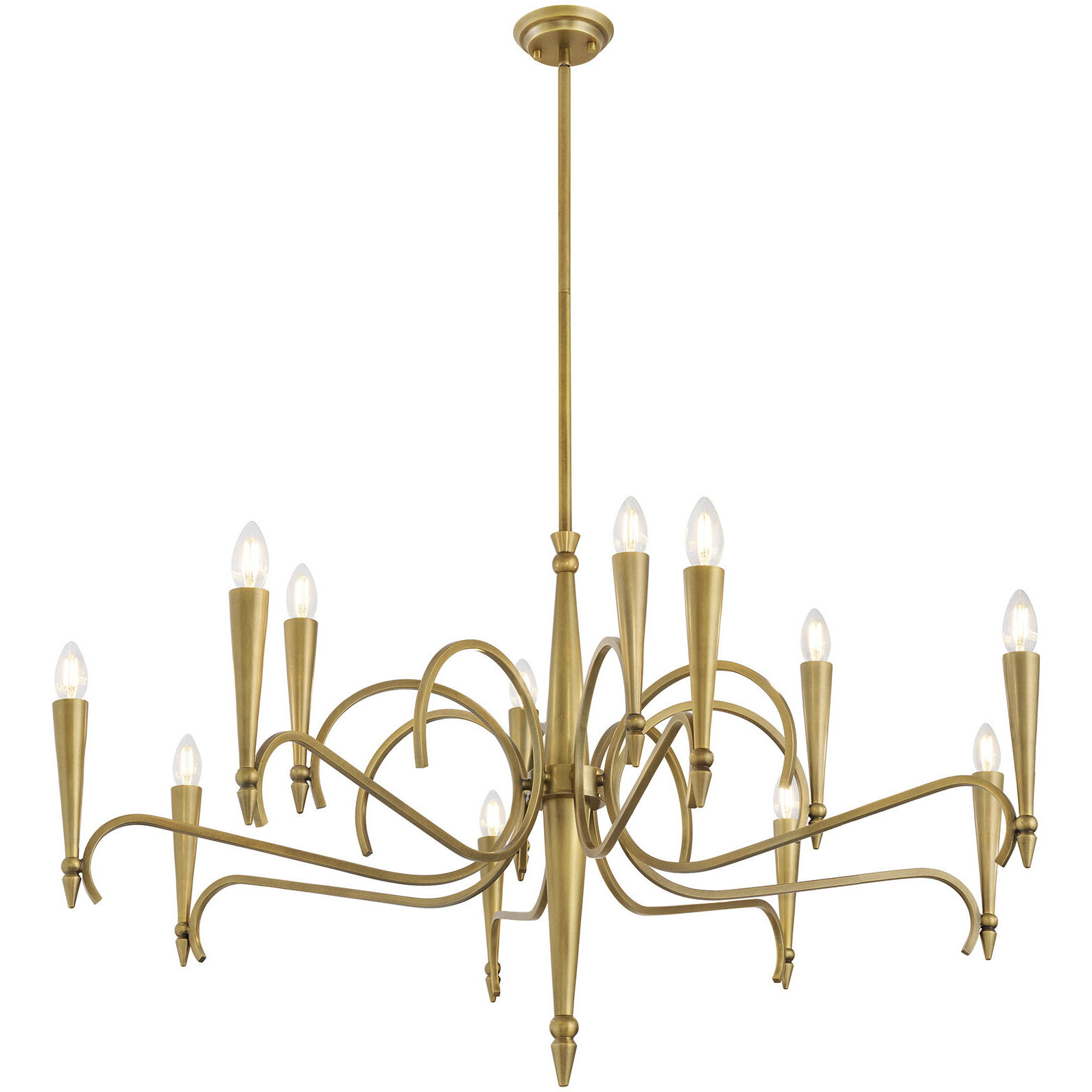 Tremont 12 Light 44 inch Riviera Brass Chandelier Ceiling Light