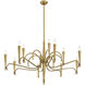 Tremont 12 Light 44 inch Riviera Brass Chandelier Ceiling Light