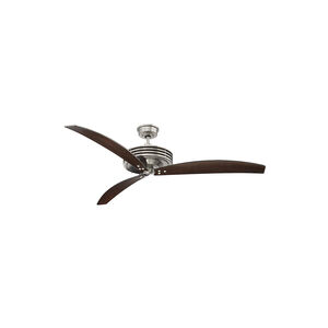 Fairfax 60 inch Satin Nickel with Chestnut Blades Ceiling Fan