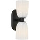 Baldwin 2 Light 4.5 inch Matte Black Wall Sconce Wall Light, Essentials