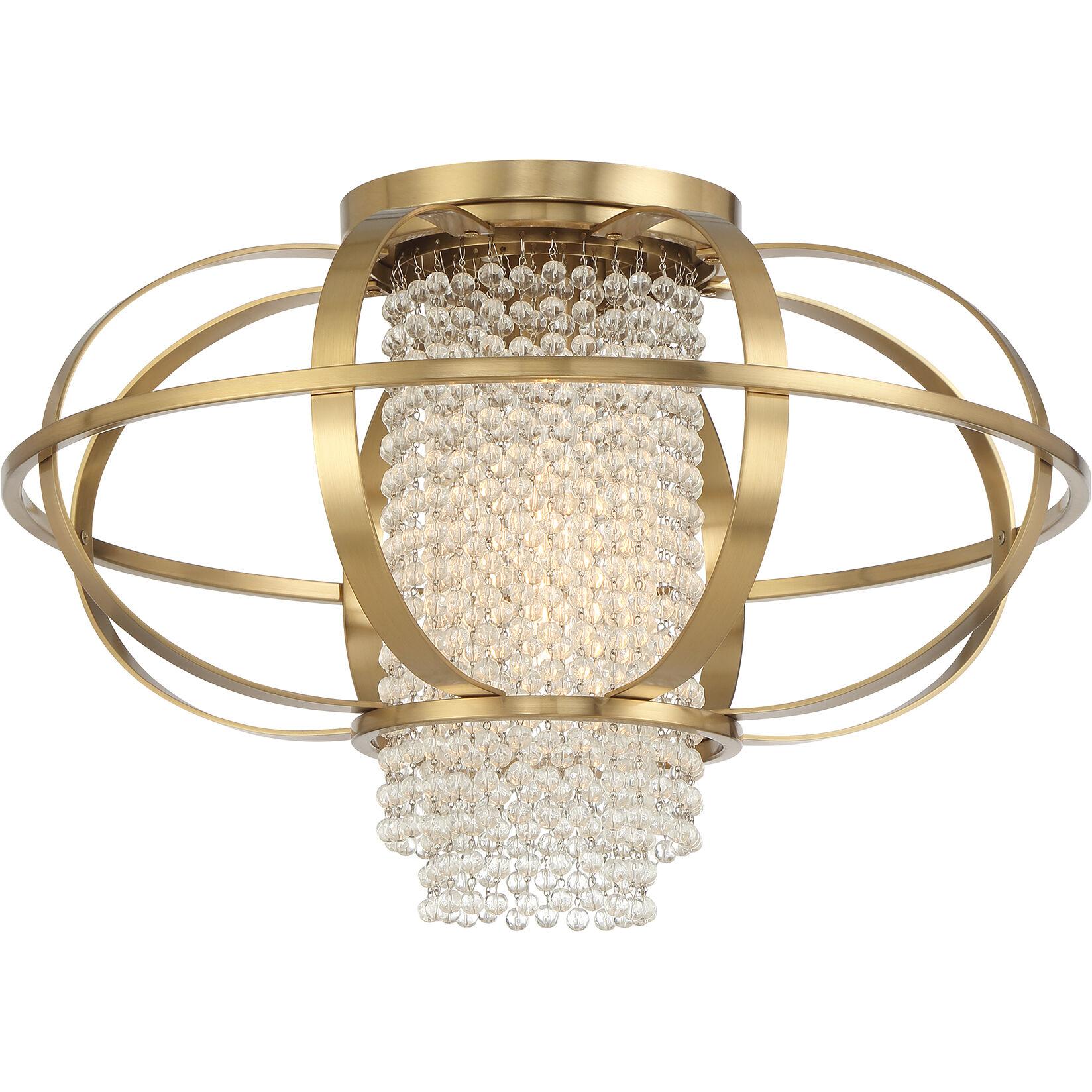 Idlewild 1 Light 20 inch Warm Brass Flush Mount Ceiling Light
