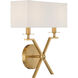 Arondale 2 Light 14 inch Warm Brass Wall Sconce Wall Light