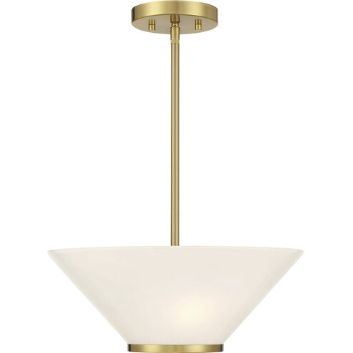 Blair 3 Light 15 inch Warm Brass Convertible Semi-Flush or Pendant Ceiling Light