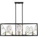 Suave 5 Light 37 inch Como Black with Gold Linear Chandelier Ceiling Light