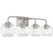 Baldwin 4 Light 32 inch Satin Nickel Bathroom Vanity Light Wall Light, Lighting One