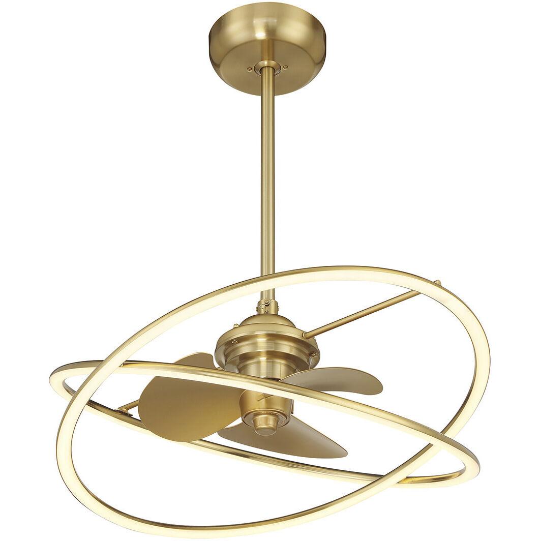 Dorado 14 inch Warm Brass with Gold Blades Fan D'Lier