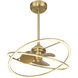 Dorado 14 inch Warm Brass with Gold Blades Fan D'Lier