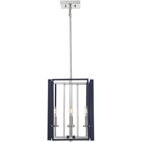 Champlin 4 Light 12.38 inch Navy with Polished Nickel Accents Pendant Ceiling Light in Navy/Polished Nickel