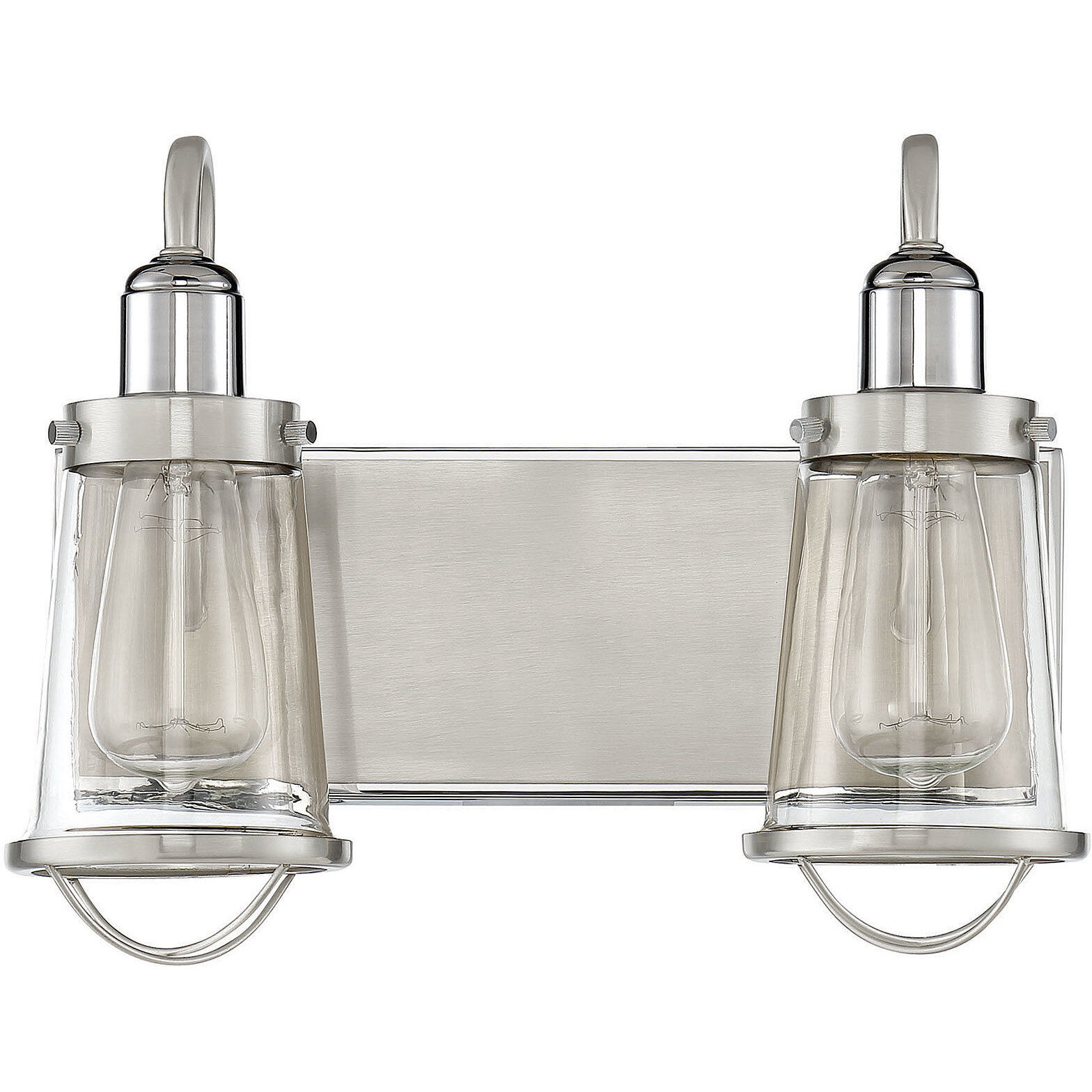 Lansing 2 Light 13.5 inch Satin Nickel with Polished Nickel Accents Bathroom Vanity Light Wall Light