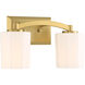 Whitney 2 Light 14 inch Warm Brass Vanity Light Wall Light