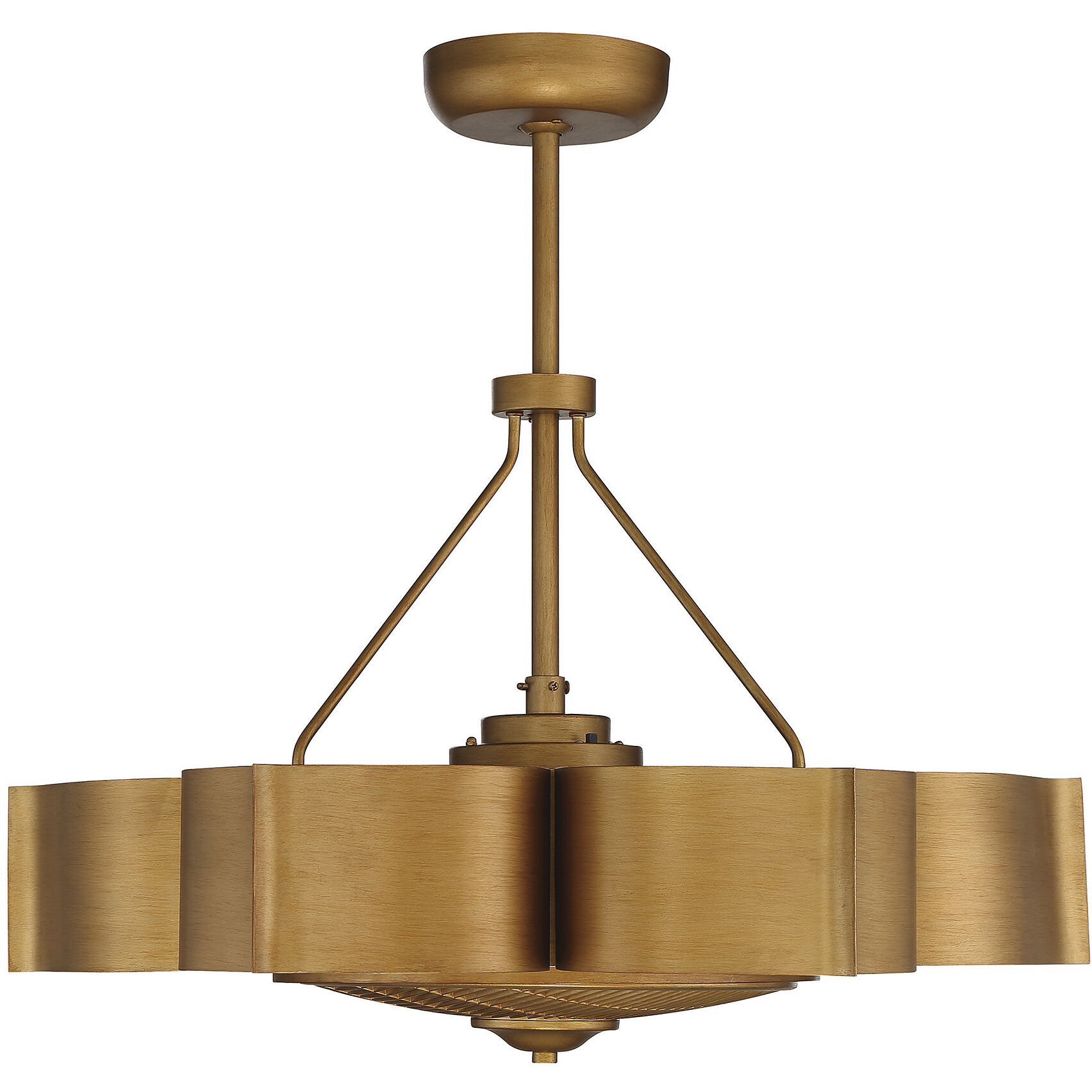 Stockholm 12 inch Gold Patina with Gold Blades Fan D'Lier