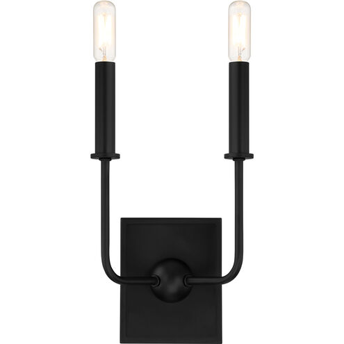 Avondale 2 Light 7 inch Matte Black ADA Wall Sconce Wall Light, Essentials