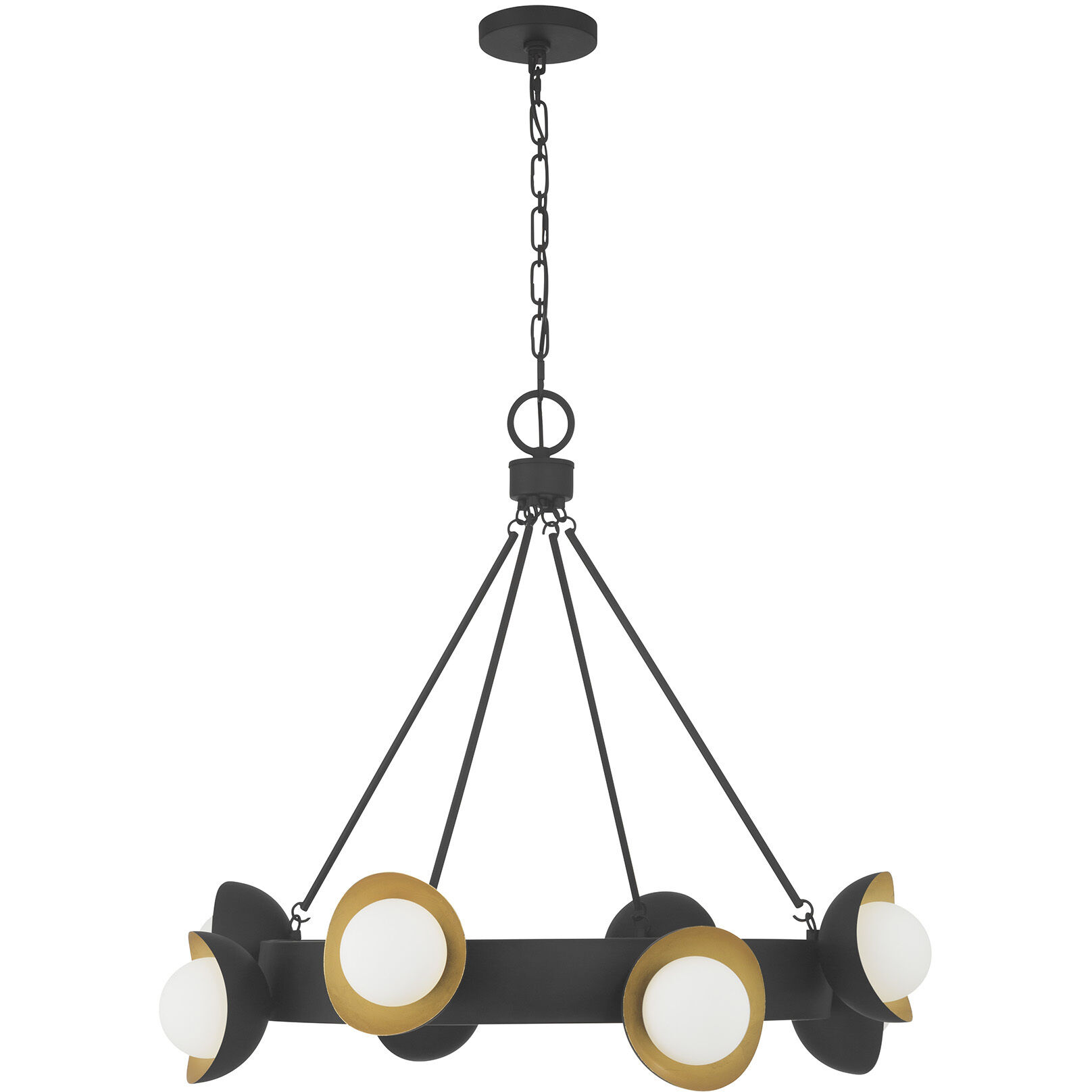 Pierson LED 33 inch Black Cashmere and True Gold Chandelier Ceiling Light