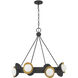 Pierson LED 33 inch Black Cashmere and True Gold Chandelier Ceiling Light
