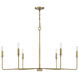 Salerno 6 Light 42 inch Warm Brass Chandelier Ceiling Light, Essentials