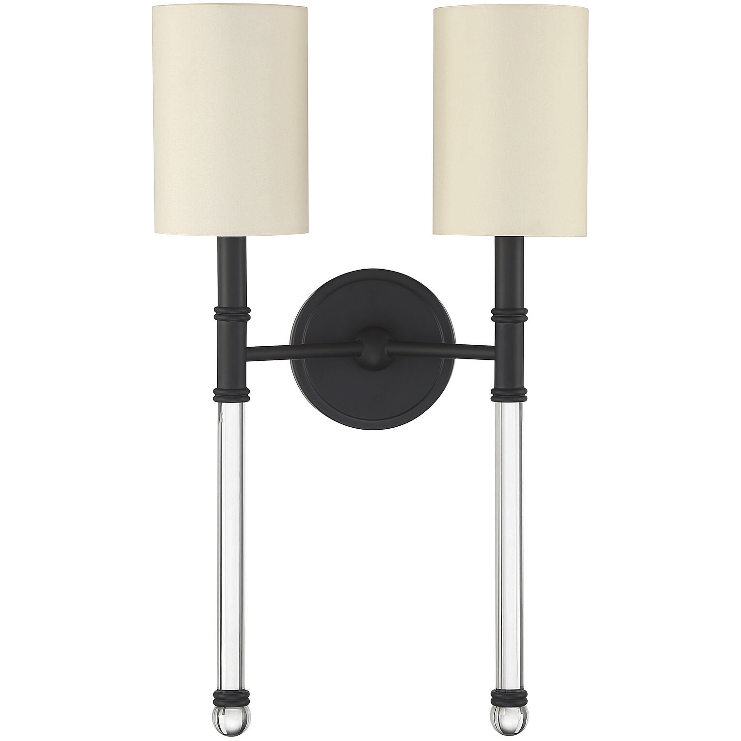 Fremont 2 Light 13 inch Matte Black Wall Sconce Wall Light, Essentials