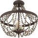 Mallory 3 Light 18 inch Fossil Stone Convertible SemiFlush/Pendant Ceiling Light, Convertible