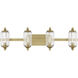 Holton 4 Light 32 inch Warm Brass Bathroom Vanity Light Wall Light
