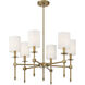 Chatham 6 Light 28 inch Warm Brass Chandelier Ceiling Light, Essentials